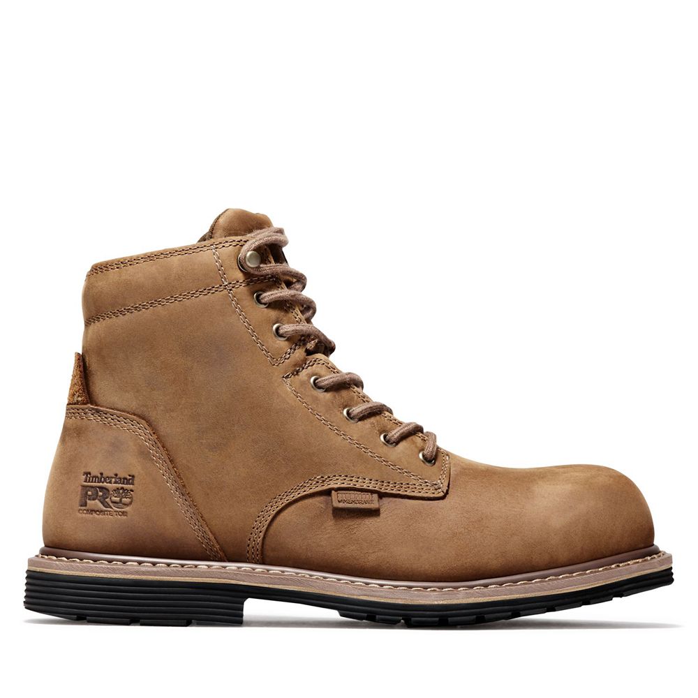 Timberland Pro Μποτακια Ανδρικα Καφε - Millworks 6" Comp Toe - Greece 4089275-HC